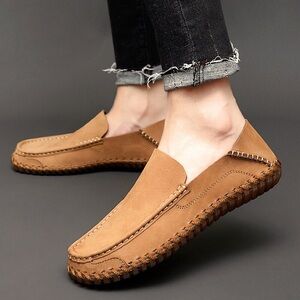 Elegant Brown Slip-On Loafers for Men